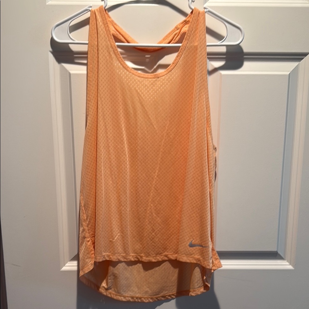 Nike Orange Asymmetrical Sleeveless Tank Top